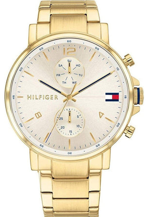 Tommy Hilfiger Daniel White Dial Gold Steel Strap Watch for Men - 1710415 Authentic Buy Shop Now