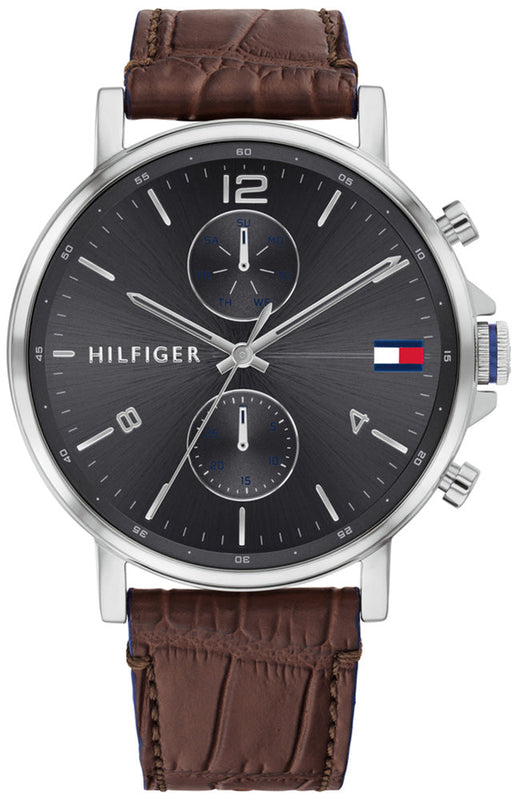 Tommy Hilfiger Daniel Grey Dial Brown Leather Strap Watch for Men - 1710416 Authentic Buy Shop Now