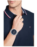 Tommy Hilfiger Luca Chronograph Blue Dial Silver Steel Strap Watch For Men - 1710492 Authentic Buy Shop Now