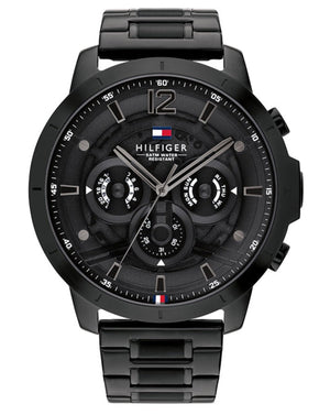 Tommy Hilfiger Classic Chronograph Black Dial Black Steel Strap Watch For Men - 1710494 Authentic Buy Shop Now