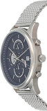 Tommy Hilfiger Weston Chronograph Blue Dial Silver Mesh Bracelet Watch For Men - 1710504 Authentic Buy Shop Now