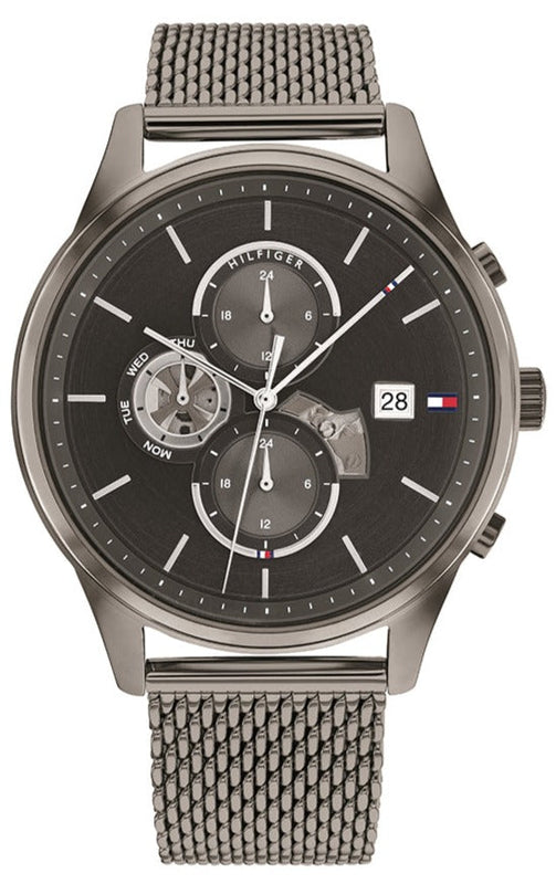 Tommy Hilfiger Weston Chronograph Grey Dial Grey Mesh Bracelet Watch For Men - 1710506 Authentic Buy Shop Now