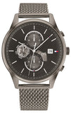 Tommy Hilfiger Weston Chronograph Grey Dial Grey Mesh Bracelet Watch For Men - 1710506 Authentic Buy Shop Now