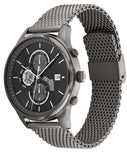 Tommy Hilfiger Weston Chronograph Grey Dial Grey Mesh Bracelet Watch For Men - 1710506 Authentic Buy Shop Now