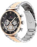 Tommy Hilfiger Legend Chronograph Black Dial Two Tone Steel Strap Watch For Men - 1710570 Authentic Buy Shop Now