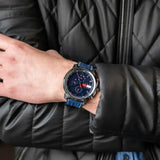 Tommy Hilfiger Wynwood Chronograph Blue Dial Blue Silicon Strap Watch For Men - 1710582 Authentic Buy Shop Now