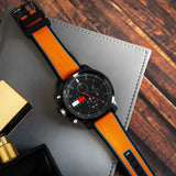 Tommy Hilfiger Wynwood Chronograph Black Dial Orange Silicone Strap Watch For Men - 1710583 Authentic Buy Shop Now