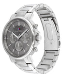 Tommy Hilfiger Tyson Chronograph Grey Dial Silver Steel Strap Watch For Men - 1710604 Authentic Buy Shop Now