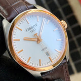 Tissot T Classic PR 100 Quartz White Dial Brown Leather Strap Watch for Men - T101.410.26.031.00 Authentic Buy Shop Now