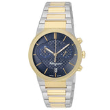 Salvatore Ferragamo Sapphire Chrono Blue Dial Two Tone Steel Strap Watch for Men - SFME00521 Authentic Buy Shop Now
