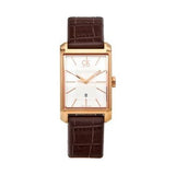 Calvin Klein Window White Dial Brown Leather Strap Watch for Women - K2M23620 Authentic Buy Shop Now