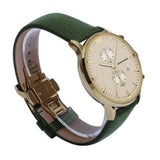 Emporio Armani Chronograph Champagne Dial Green Leather Strap Watch For Men - AR1722 Authentic Buy Shop Now
