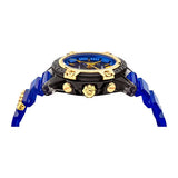 Versace Icon Active Chronograph Black Dial Blue Rubber Strap Watch For Men VEZ700521 Authentic Buy Shop Now