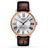 Tissot Carson Premium Powermatic 80 Silver Dial Brown Leather Strap Watch For Men - T122.407.36.033.00 Authentic Buy Shop Now