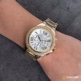 Michael Kors Camille Silver Diamonds Dial Gold Steel Strap Watch for Women - MK5756 Authentic Buy Shop Now