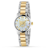 Gucci G Timeless Quartz Mother of Pearl Dial Two Tone Steel Strap Watch For Women - YA1265012 Authentic Buy Shop Now