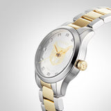 Gucci G Timeless Quartz Diamonds Silver Dial Two Tone Steel Strap Watch For Women - YA1265016 Authentic Buy Shop Now