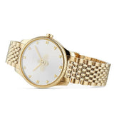 Gucci G Timeless Quartz Silver Dial Gold Steel Strap Watch For Women - YA1264155 Authentic Buy Shop Now