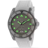 Gucci Dive Quartz White Dial White Rubber Strap Watch For Men - YA136337 Authentic Buy Shop Now