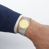 Gucci 25H Quartz Gold Dial Silver Steel Strap Watch for Men - YA163405 Authentic Buy Shop Now