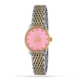 Gucci G Timeless Quartz Pink Dial Two Tone Steel Strap Watch For Women - YA1265030 Authentic Buy Shop Now