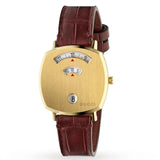 Gucci Grip Quartz Gold Dial Maroon Leather Strap Watch For Women - YA157402 Authentic Buy Shop Now