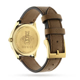 Gucci G Timeless Quartz Silver Dial Brown Leather Strap Watch For Women - YA1265022 Authentic Buy Shop Now