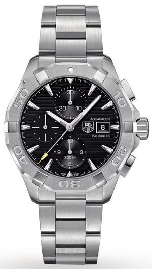 Tag Heuer Aquaracer Automatic Chronograph Black Dial Silver Steel Strap Watch for Men - CAY2110.BA0927 Authentic Buy Shop Now