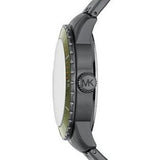 Michael Kors Cunningham Multifunction Chronograph Green Dial Grey Steel Strap Watch For Men - MK7158 Authentic Buy Shop Now