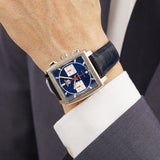 Tag Heuer Monaco Automatic Chronograph Blue Dial Blue Leather Strap Watch for Men - CBL2111.FC6453 Authentic Buy Shop Now