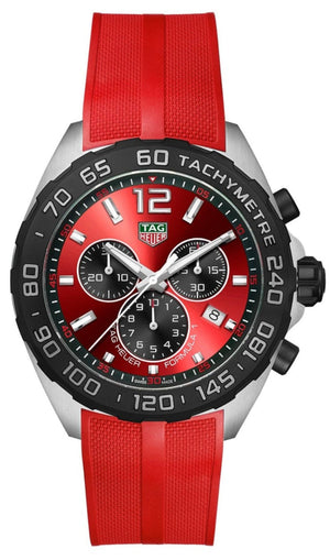 Tag Heuer Formula 1 Chronograph Red Dial Red Rubber Strap Watch for Men - CAZ101AN.FT8055 Authentic Buy Shop Now