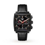 Tag Heuer Monaco Automatic Chronograph Black Dial Black Leather Strap Watch for Men - CBL2180.FC6497 Authentic Buy Shop Now