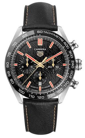 Tag Heuer Carrera Year of The Rabbit Automatic Chronograph Black Dial Black Leather Strap Watch for Men - CBN2A1L.FC6521 Authentic Buy Shop Now
