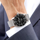 Breitling Superocean Heritage B20 Automatic 42 Black Dial Silver Mesh Bracelet Watch for Men - AB2010121B1A1 Authentic Buy Shop Now