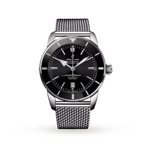 Breitling Superocean Heritage B20 Automatic 46 Black Dial Silver Mesh Bracelet Watch for Men - AB2020121B1A1 Authentic Buy Shop Now