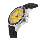 Breitling Superocean Automatic 44mm Yellow Dial Black Rubber Strap Watch for Men - A17367021I1S1 Authentic Buy Shop Now