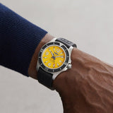 Breitling Superocean Automatic 44mm Yellow Dial Black Rubber Strap Watch for Men - A17367021I1S1 Authentic Buy Shop Now