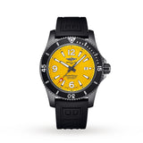 Breitling Superocean Automatic 46mm Yellow Dial Black Rubber Strap Watch for Men - M17368D71I1S1 Authentic Buy Shop Now