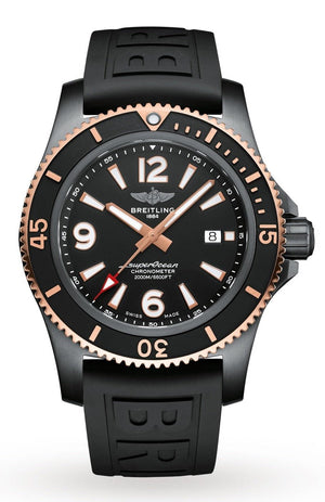 Breitling Superocean Automatic 46mm Black Dial Black Rubber Strap Watch for Men - U17368221B1S1 Authentic Buy Shop Now