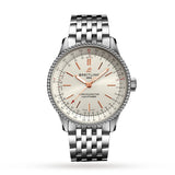 Breitling Navitimer Automatic 35 White Dial Silver Steel Strap Watch for Men - A17395F41G1A1 Authentic Buy Shop Now