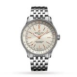 Breitling Navitimer Automatic 35 White Dial Silver Steel Strap Watch for Men - A17395F41G1A1 Authentic Buy Shop Now