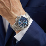Breitling Chronomat B01 42mm Blue Dial Silver Steel Strap Watch for Men - AB0134101C1A1 Authentic Buy Shop Now