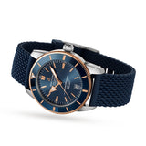 Breitling Superocean Heritage B20 Automatic 42 Blue Dial Blue Mesh Bracelet Watch for Men - UB2010161C1S1 Authentic Buy Shop Now
