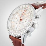 Breitling Navitimer B01 Chronograph 41 White Dial Brown Leather Strap Watch for Men - AB0139211G1P1 Authentic Buy Shop Now