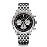Breitling Navitimer B01 Chronograph 43 Black Dial Silver Steel Strap Watch for Men - AB0138211B1A1 Authentic Buy Shop Now