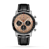 Breitling Navitimer B01 Chronograph 43 Brown Dial Black Leather Strap Watch for Men - AB0138241K1P1 Authentic Buy Shop Now