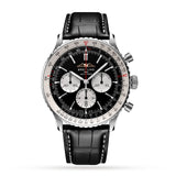 Breitling Navitimer B01 Chronograph 46 Black Dial Black Leather Strap Watch for Men - AB0137211B1P1 Authentic Buy Shop Now