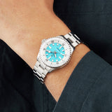 Breitling Superocean Automatic 36 Turquoise Dial Silver Steel Strap Watch for Men - A17377211C1A1 Authentic Buy Shop Now
