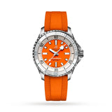 Breitling Superocean Automatic 36 Orange Dial Orange Rubber Strap Watch for Men - A17377211O1S1 Authentic Buy Shop Now