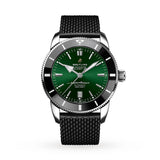 Breitling Superocean Heritage B20 Automatic 46 Green Dial Black Mesh Bracelet Watch for Men - AB2020121L1S1 Authentic Buy Shop Now